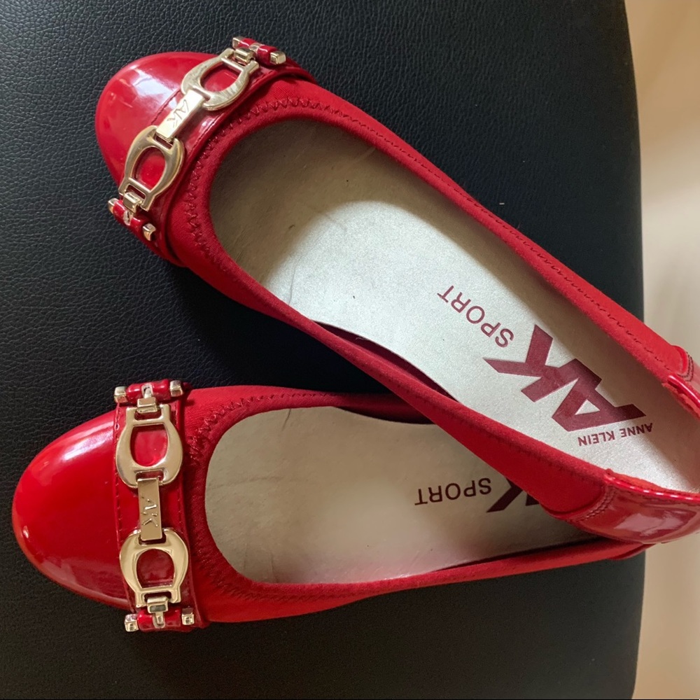 Anne Klein Red Ballet Flats
